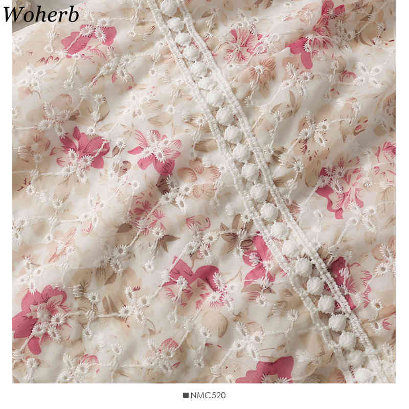 Mini Dress Women Korean Summer Robe Hollow Out Crochet Ruffle Vestidos High Waist Backless Sweet Fashion Dresses 210519