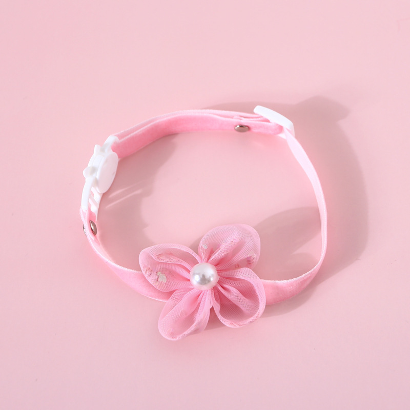 Cute Lace Cat Collar Breakaway with Cute Bow Tie Flower Adjustable Safety Kitten Collars Accessories for Cats Small Dogs