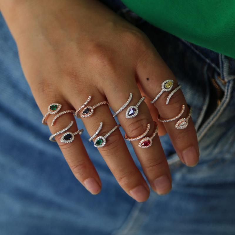 Cluster Rings Unique Snake Shaped Ring For Women Multicolor Waterdrop Zircon Adjustable Open Rose White Gold Color Fashion Jewelry KAR380, Golden;silver
Cluster Rings Unique Snake Shaped Ring For Women Multicolor Waterdrop Zircon Adjustable Open Rose White Gold Color Fashion Jewelry KAR380, Golden;silver