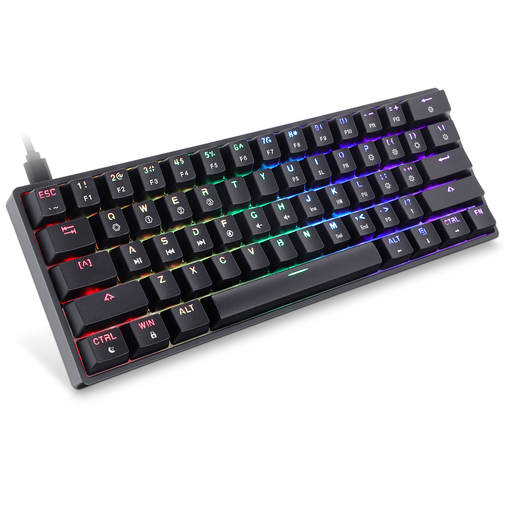 GK61 SK61 61 Key Mechanical Keyboard USB Wired LED Backlit Axis Gaming Mechanical Keyboard Gateron Optical Switches For Desktop