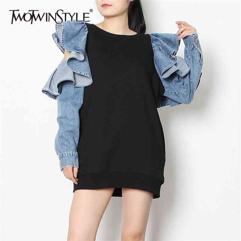 Spring Patchwork Denim Ruffle Sweatshirt For Women O Neck Long Sleeve Casual Sweatshirts Female Fashion Clothes 210524, Aspicture
Spring Patchwork Denim Ruffle Sweatshirt For Women O Neck Long Sleeve Casual Sweatshirts Female Fashion Clothes 210524, Aspicture