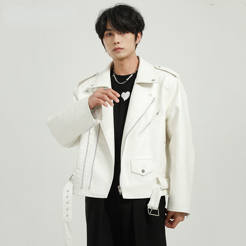 Men s Clothing 2021 Autumn New Korean Streetwear PU Leather Jackets Loose Handsome Solid Color Leather Short Coat, Black
Men s Clothing 2021 Autumn New Korean Streetwear PU Leather Jackets Loose Handsome Solid Color Leather Short Coat, Black