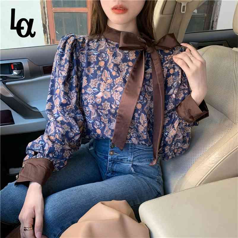Women Autumn Lace Up Elegant Blouse Female Lantern Sleeve Print Vintage Shirts Ladys Bow Floral Work Clothes 210519, Khaki
Women Autumn Lace Up Elegant Blouse Female Lantern Sleeve Print Vintage Shirts Ladys Bow Floral Work Clothes 210519, Khaki