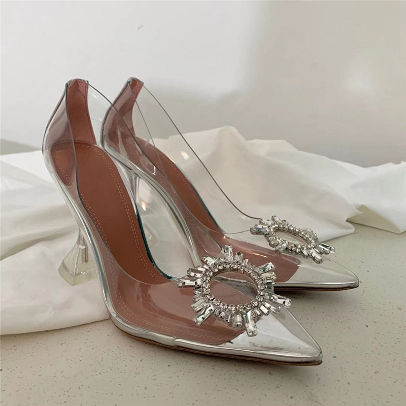 Crystal Sunflower Buckle Women shoes Clear Goblet High Heel Point Toe PVC Transparent Rhinestone Spring pumps Woman, Silver
Crystal Sunflower Buckle Women shoes Clear Goblet High Heel Point Toe PVC Transparent Rhinestone Spring pumps Woman, Silver