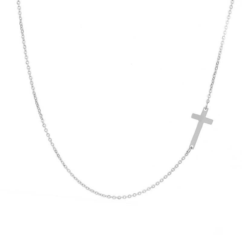 Chokers Exquisite And Charming Mini CZ Cross Sideways Thin Chain Ladies Gold Silver Simple Fashion Necklace