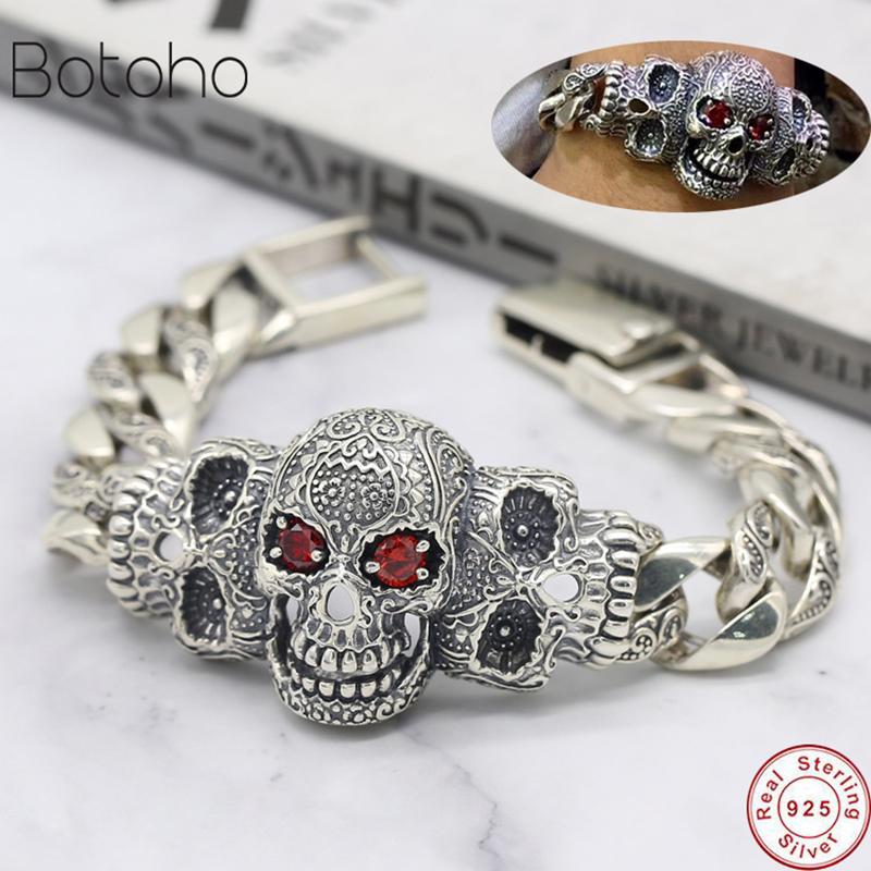 Link, Chain Men Bracelet Real 925 Sterling Silver Jewelry Men's Women Inlaid Natural Stone Punk Rock Skull Charm Bangle Gifts, Black
Link, Chain Men Bracelet Real 925 Sterling Silver Jewelry Men's Women Inlaid Natural Stone Punk Rock Skull Charm Bangle Gifts, Black