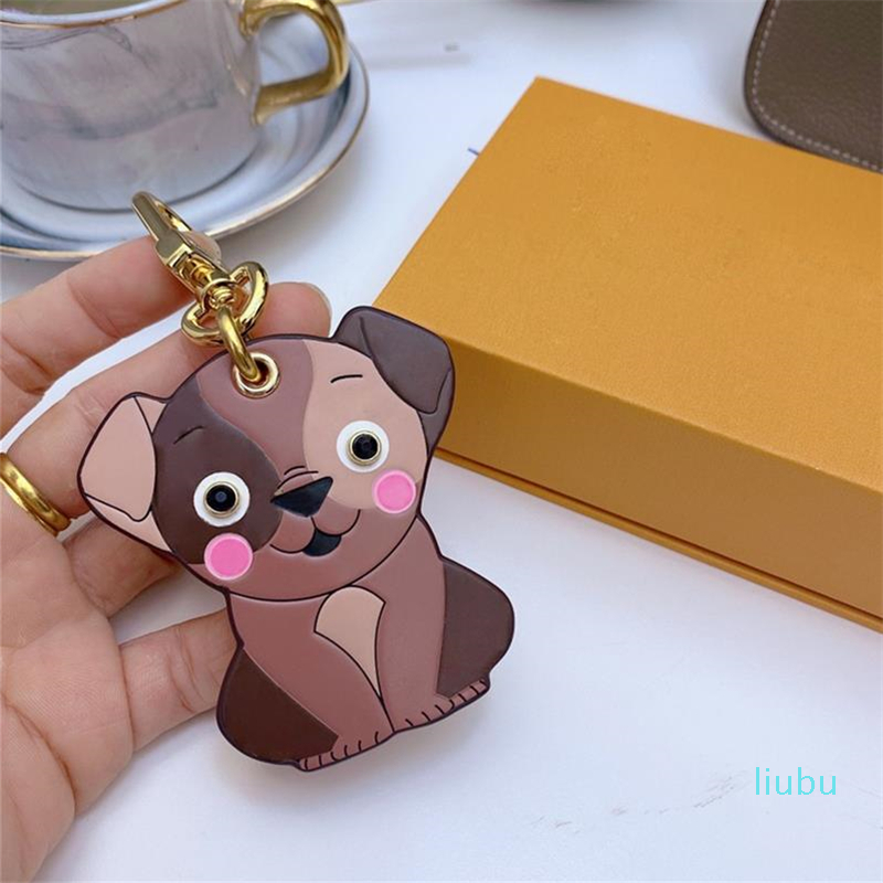 Cute Puppy Lovely Dog Key Chain Rings Accessories Fashion Car Keychain Keychains Buckle for Men Women Hanging Box