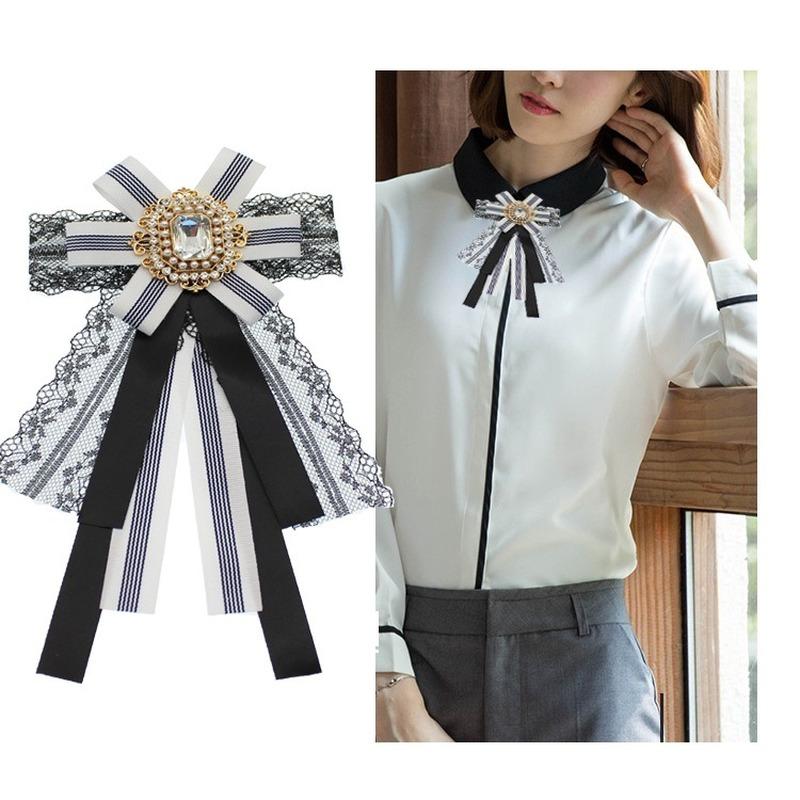 Neck Ties European And American Style Lace Striped Brooch Bow Tie Professional Clothing Collar Flower Shirt Female Accessories
Neck Ties European And American Style Lace Striped Brooch Bow Tie Professional Clothing Collar Flower Shirt Female Accessories