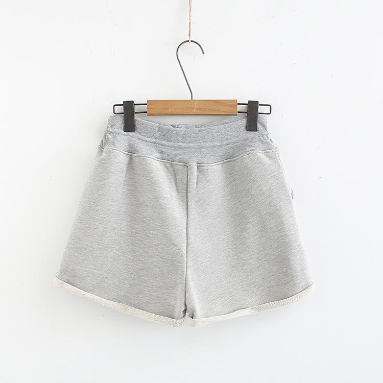 Summer Plus Size Shorts For Women Large Loose Casual Black Gray Button Elastic Waist Cotton Belt 3XL 4XL 5XL 6XL Women's