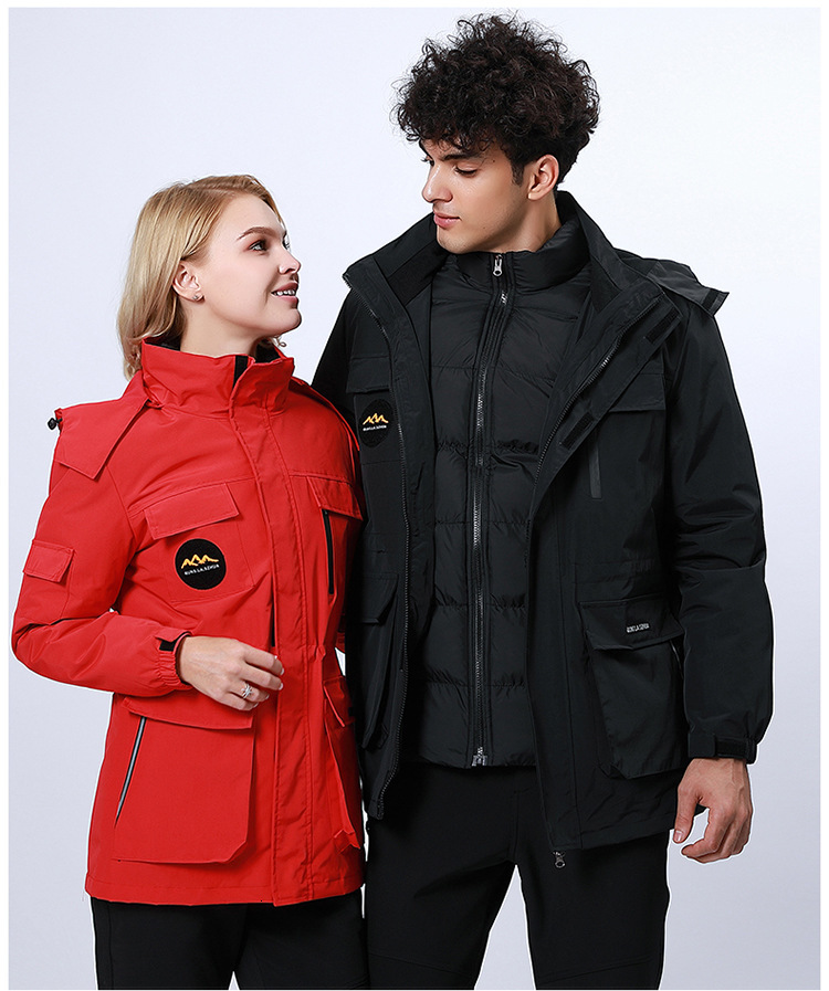 Outdoor medium and long assault jacket men's women's big red black dark blue three in one removable inner liner down cotton
Outdoor medium and long assault jacket men's women's big red black dark blue three in one removable inner liner down cotton