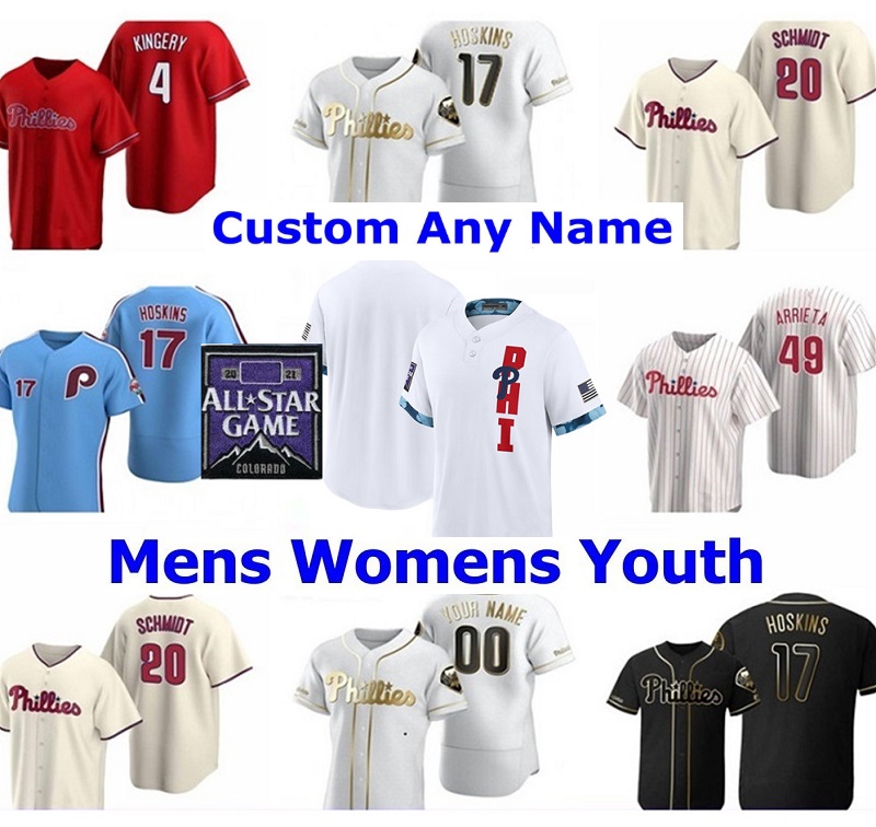 Custom Philadelphia 2021 Phillies Baseball Jerseys 3 Bryce Harpe 17 Rhys Hoskins 10 JT Realmuto Men Women Youth jersey stitched, As shown in illustration
Custom Philadelphia 2021 Phillies Baseball Jerseys 3 Bryce Harpe 17 Rhys Hoskins 10 JT Realmuto Men Women Youth jersey stitched, As shown in illustration