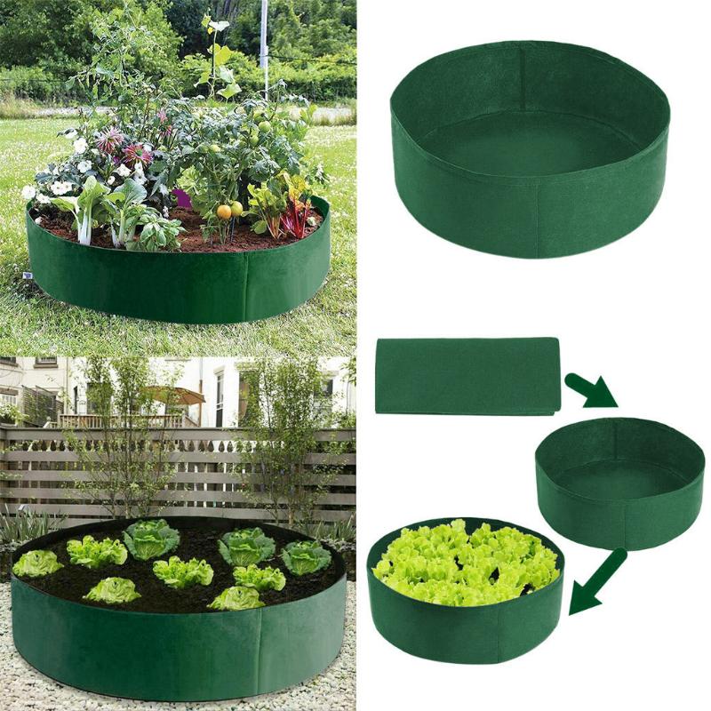 

Fabric Raised Garden Bed 50 Gallons Round Planting Container Grow Bags Breathable Felt Planter Pot For Plants Nursery Storage