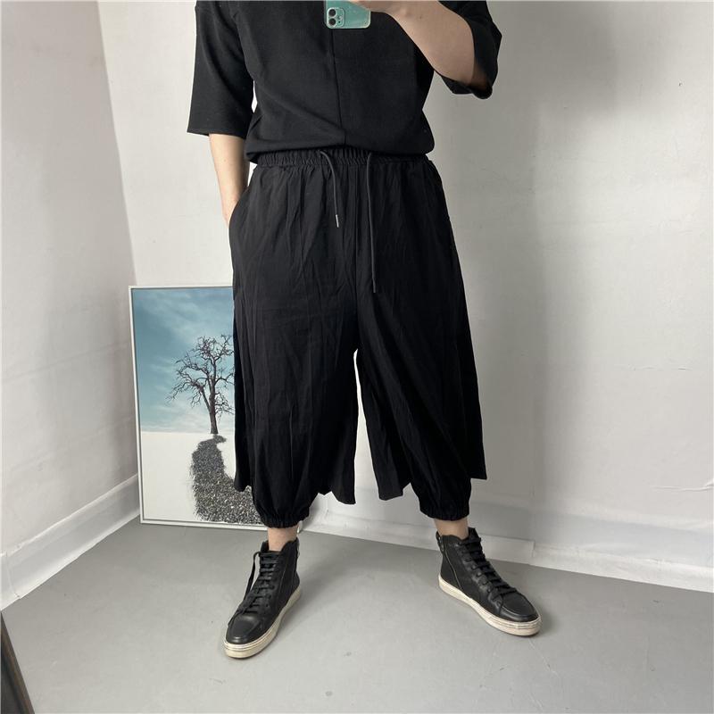 Dark Black 2021 Fashion Brand Summer Harem Pants Wide Leg Loose Personality Fake Two Pieces Hanging Crotch Skirt Thin Men
Dark Black 2021 Fashion Brand Summer Harem Pants Wide Leg Loose Personality Fake Two Pieces Hanging Crotch Skirt Thin Men