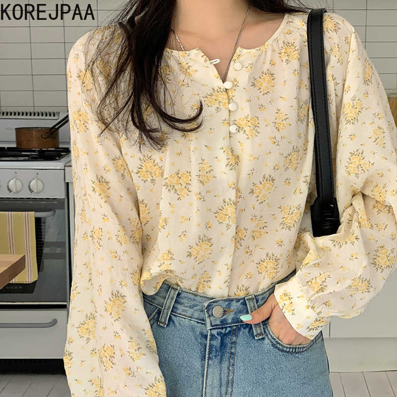 Korejpaa Women Shirt Summer Ladies Sweet Age-Reducing Floral Single-Breasted Loose Versatile Long-Sleeved Sunscreen Blouses 210526, Yellow
Korejpaa Women Shirt Summer Ladies Sweet Age-Reducing Floral Single-Breasted Loose Versatile Long-Sleeved Sunscreen Blouses 210526, Yellow