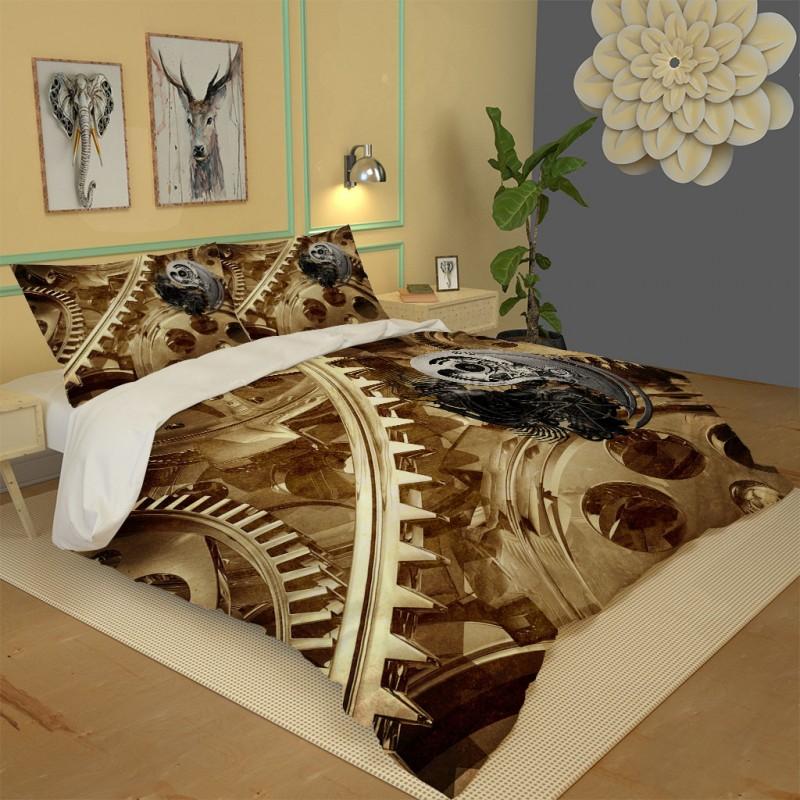European Gear Printing Bedding Household Textiles Single Bed Double Duvet Cover Pillow Case Sheet Boy Girl Set Sets