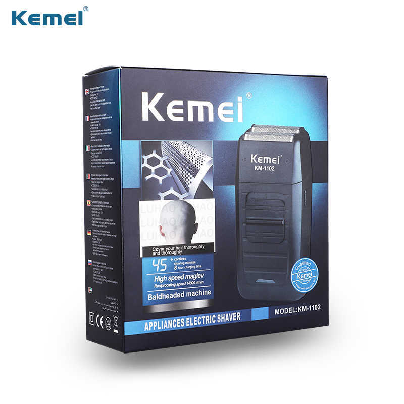 Kemei Men Electric Shaver Rechargeable Razor Beard Hair Clipper Trimmer Shaving Machine X0625