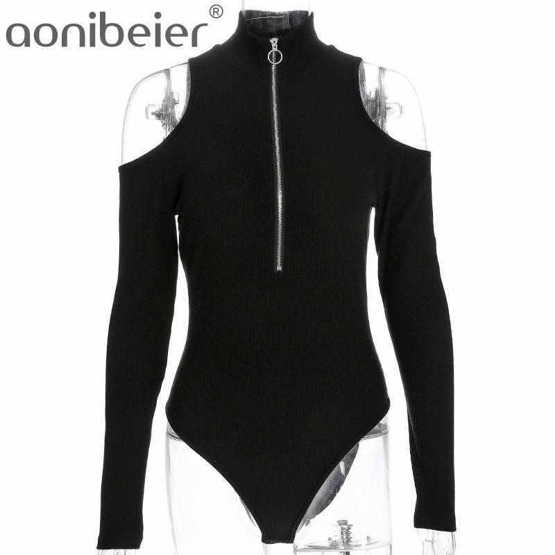 Off Shoulder Knitted Romper Autumn Spring Zipper Long Sleeve Turtleneck Bodycon Women Bodysuit Stretch Black Top 210604
Off Shoulder Knitted Romper Autumn Spring Zipper Long Sleeve Turtleneck Bodycon Women Bodysuit Stretch Black Top 210604