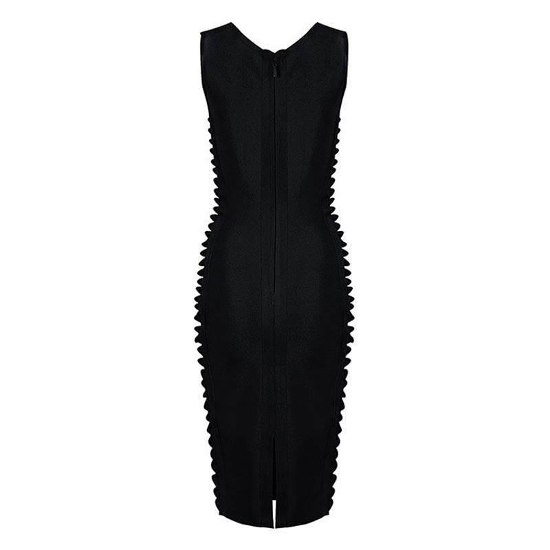 TWOTWINSTYLE Hollow Out Slim Dress For Women O Neck Sleeveless High Waist Midi Red Dresses Female Fashion Clothing Summer 210517