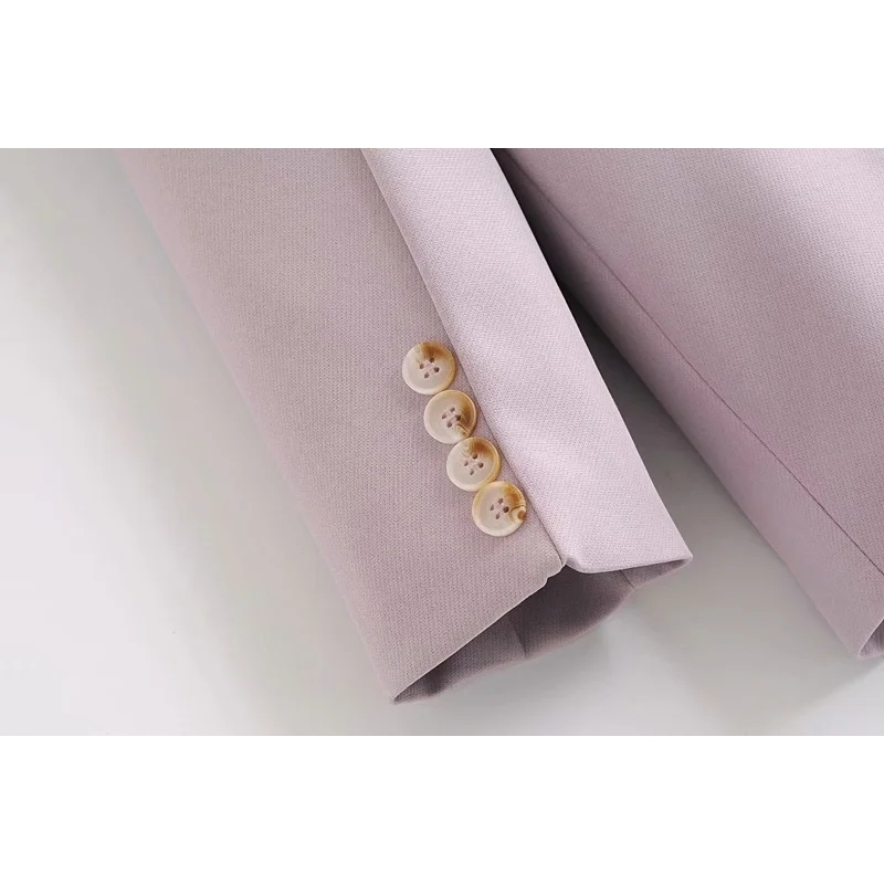 fashion ladies buttonfly long jackets autumn purple women suits casual pocket female coats warm girls loose suit 210430