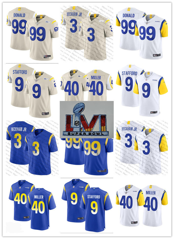Mens Womens Youth Los Angeles''Rams''9 Matthew Stafford 23 Cam Akers 3 Odell Beckham Jr. 40 Von Miller custom blue Football Jerseys, Colour
Mens Womens Youth Los Angeles''Rams''9 Matthew Stafford 23 Cam Akers 3 Odell Beckham Jr. 40 Von Miller custom blue Football Jerseys, Colour