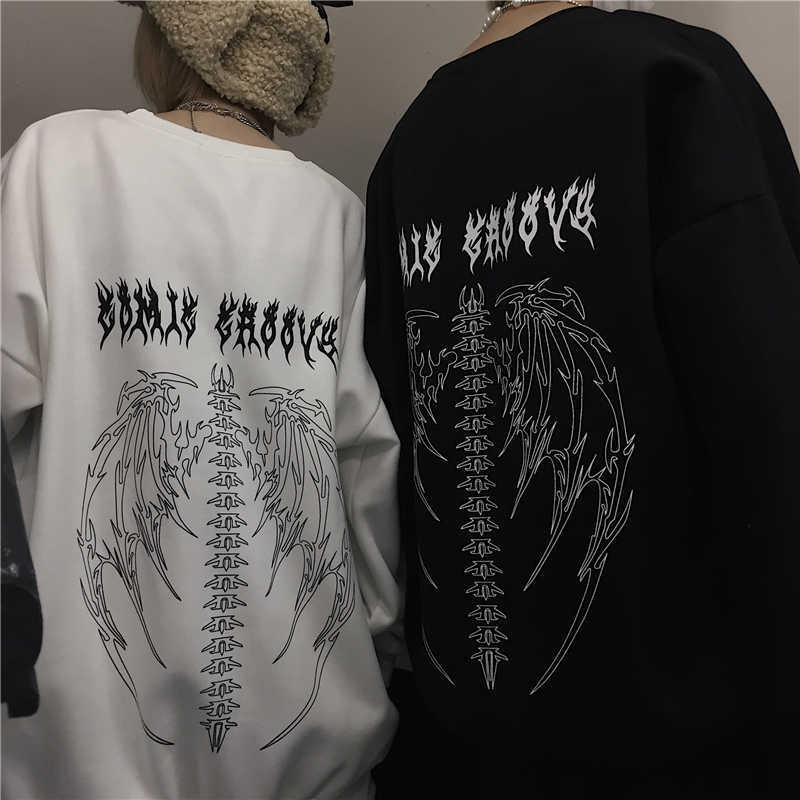 Winter women clothing casual long-sleeved Vintage gothic skull sweatshirt big size hip-hop streetwear punk 210608, Black
Winter women clothing casual long-sleeved Vintage gothic skull sweatshirt big size hip-hop streetwear punk 210608, Black