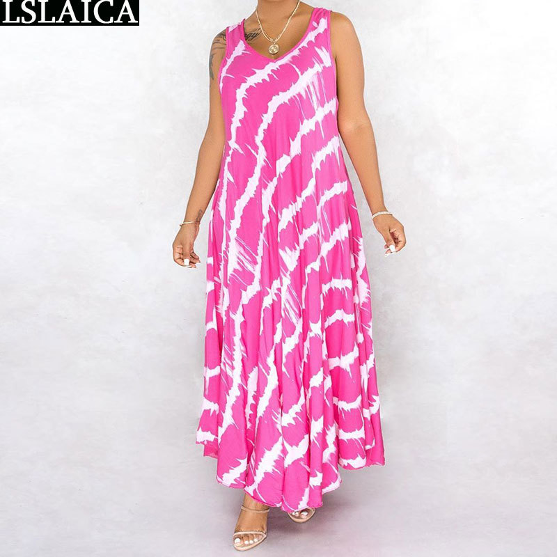 V Neck Tie Dye Print Casual Women Summer Dress Sleeveless Plus Size Ladies Long Loose Holiday Beach Female Elbise 210520, Green
V Neck Tie Dye Print Casual Women Summer Dress Sleeveless Plus Size Ladies Long Loose Holiday Beach Female Elbise 210520, Green
