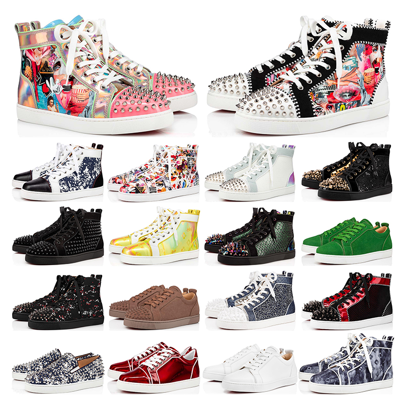 2022 top quality mens shoes red bottoms studded spikes fashion suede leather black silver women flat sneaker Party Lovers size 36-47, 23
2022 top quality mens shoes red bottoms studded spikes fashion suede leather black silver women flat sneaker Party Lovers size 36-47, 23
