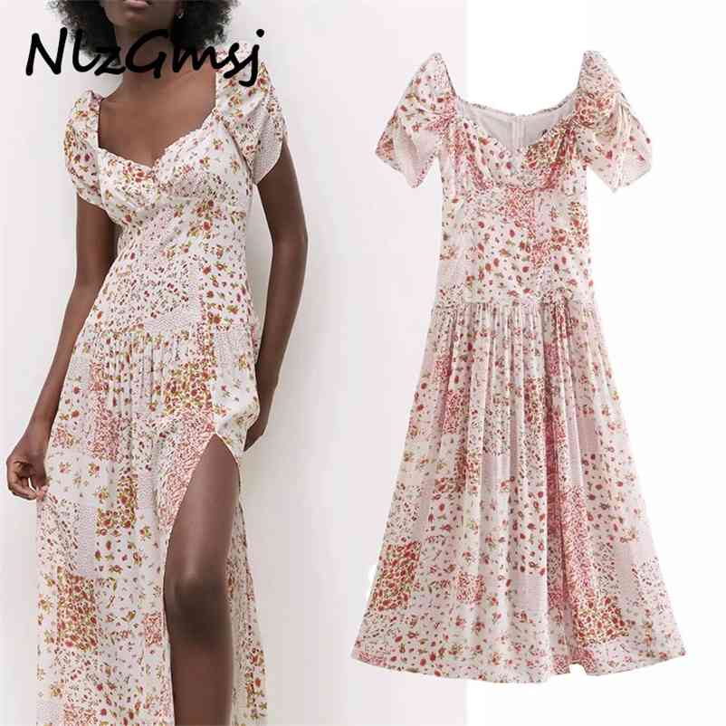 Dres Floral Sexy V Neck Short Sleeve Hem Slits Vestido Mujer Summer Holiday Party 04 210628, As picture
Dres Floral Sexy V Neck Short Sleeve Hem Slits Vestido Mujer Summer Holiday Party 04 210628, As picture