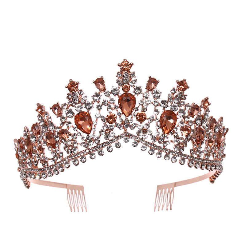 Wedding Hair Jewelry Accessories Crystal Crown with Comb Alloy Rhinestone Headdress Princess Gift