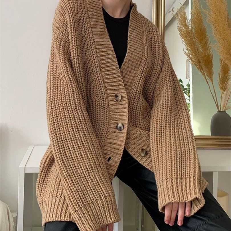 WOTWOY Autumn Winter Casual Oversized Knitted Cardigan Women Button V-Neck Loose Sweater Coats Female Korean Long Sleeve Jumper 211018, 21110-light blue
WOTWOY Autumn Winter Casual Oversized Knitted Cardigan Women Button V-Neck Loose Sweater Coats Female Korean Long Sleeve Jumper 211018, 21110-light blue