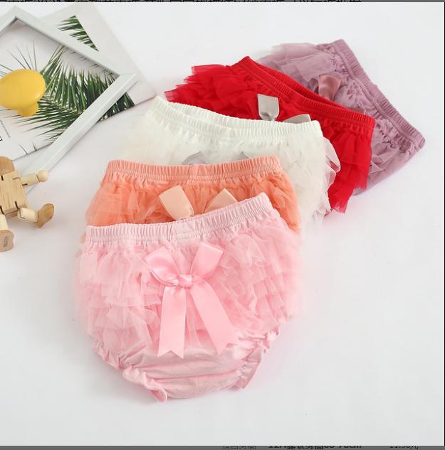 Baby Skirt Ruffles Chiffon Bloomer Tutu Skorts Infant Cotton Bow PP Shorts Kids Lovely Skirt Diaper Cover Underwear Skirts