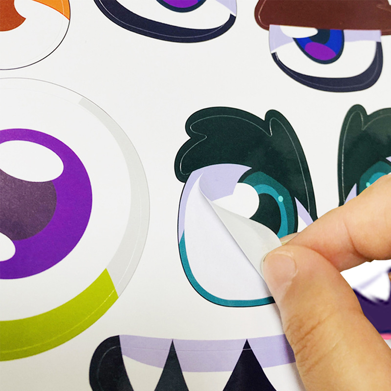 Halloween mask stickers 24x28cm party make a face Pumpkin decorations Sticker Home Decor Kids Decals DIY Halloween Decoration5202449