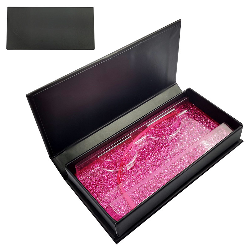 New black box fake 3d mink eyelashes boxes faux cils magnetic case lashes empty box