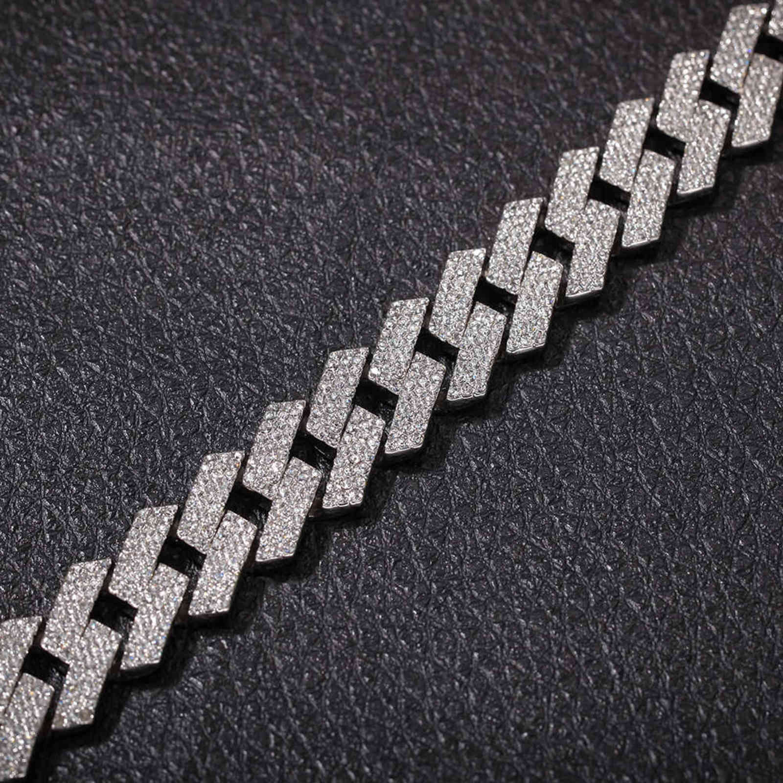 THE BLING KING 20mm Miami Prong Cuban Link Bracelet 3 Row Full Iced Out s 7inch 8inch Mens Hiphop Jewelry 211124