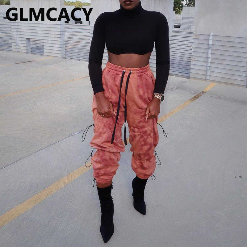 Women Casual Drawstring Sport Jogger Pants Hip Hop High Street Trousers 210702