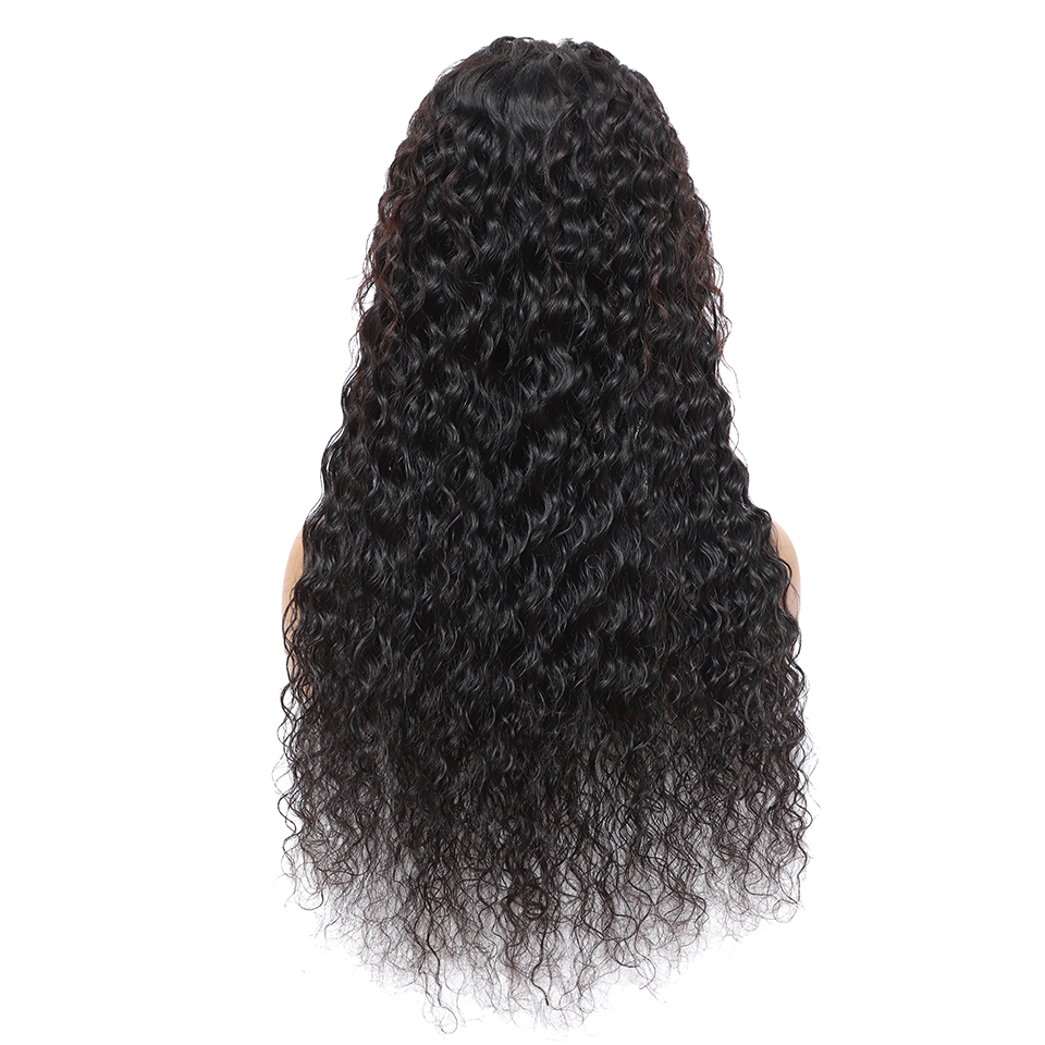 30inch Brazilian Water Wave Lace Frontal Wigs 250 Density 4X4 Lace closure Human Hair Wig Natural Color