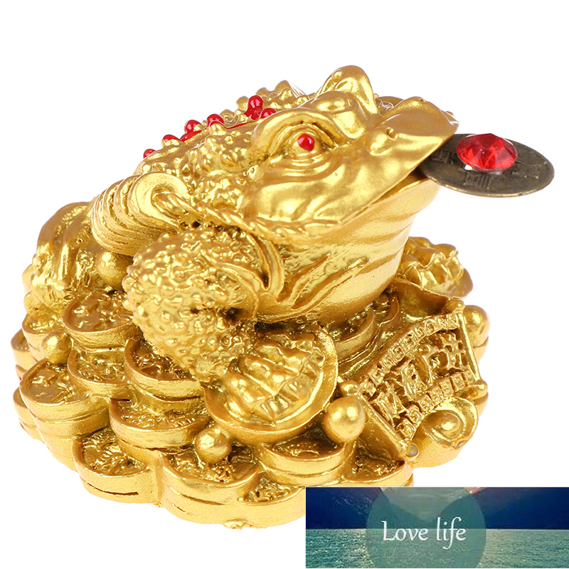 Feng Shui Toad Money LUCKY Fortune Wealth Chinese Golden Frog Toad Coin Home Office Decoration Tabletop Ornaments Lucky Gifts Factory price expert des