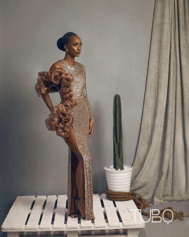 Aso Ebi Sparkly Sequined Sheath Prom Dresses Side High Split Floor length Rose Pink Long Pageant Cocktail Party Dress One Sleeve Jewel Neck Ruffle Eve