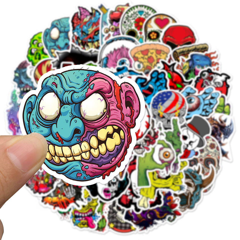 50 pcs/lot Car Stickers Skull terror For Laptop Skateboard Pad Bicycle Motorcycle PS4 Phone Luggage Decal Pvc guitar Stickers, Multi colors
50 pcs/lot Car Stickers Skull terror For Laptop Skateboard Pad Bicycle Motorcycle PS4 Phone Luggage Decal Pvc guitar Stickers, Multi colors