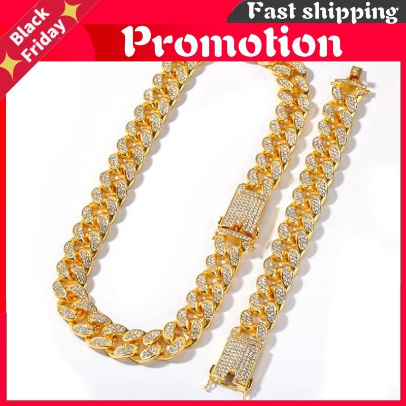 Chains 20mm Heavy Miami Cuban Link Chain Necklace & Bracelet Set Full Iced Out Rhinestones Bling Hiphop Jewelry For Men, Silver
Chains 20mm Heavy Miami Cuban Link Chain Necklace & Bracelet Set Full Iced Out Rhinestones Bling Hiphop Jewelry For Men, Silver