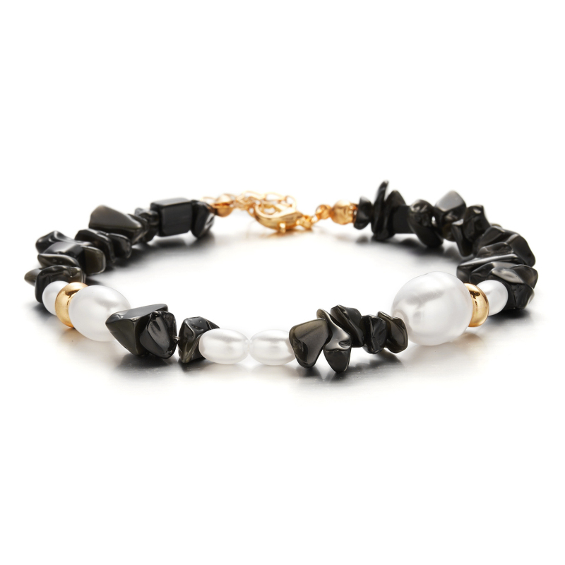 Bohemian Style Colorful Natural Stone Irregular Pearl Strands Bracelet Anklet for Gift