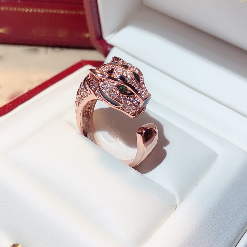 panthere series ring sterling silver 18 K gilded luxury brand official reproductions classic style Top quality rings brands design exquisite gift birt