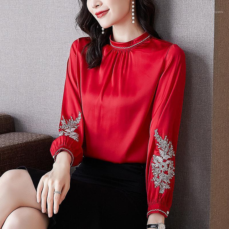 Women's Blouses & Shirts Korean Women Shirt Silk Woman Embroidery Blouse Long Sleeve Tops Satin Print Top Plus Size 3XL, Red
Women's Blouses & Shirts Korean Women Shirt Silk Woman Embroidery Blouse Long Sleeve Tops Satin Print Top Plus Size 3XL, Red