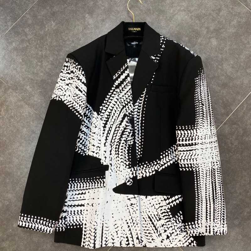 Spring Arrivals Lapel Collar Long Sleeve Black And White Contrast Designer Pattern Blazer Coat MZ347 210525
Spring Arrivals Lapel Collar Long Sleeve Black And White Contrast Designer Pattern Blazer Coat MZ347 210525