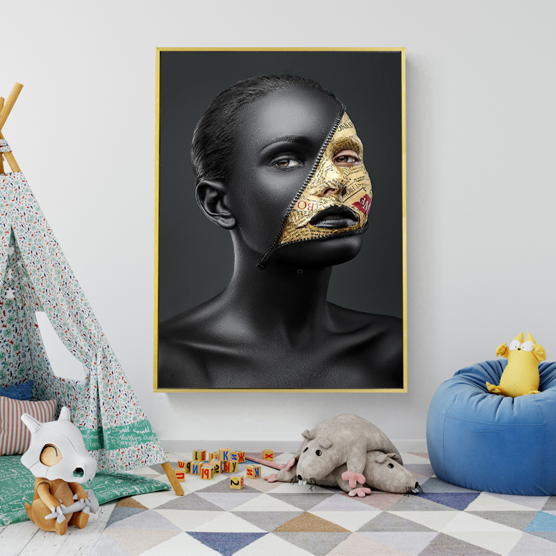 Modern Sexy Woman Dark Skins Canvas Painting Home Decoration Art Poster Wall Pictures For Living Room Girl Prints