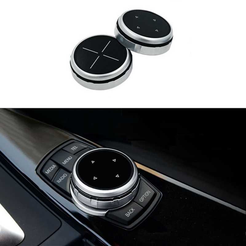 New Aluminum Multimedia Control Knob Button Cover Cap For BMW 1 2 4 3 5 Series X1 X3 X5 X6 GT iDrive F30 E90 E92 E60 E61 Car Styling