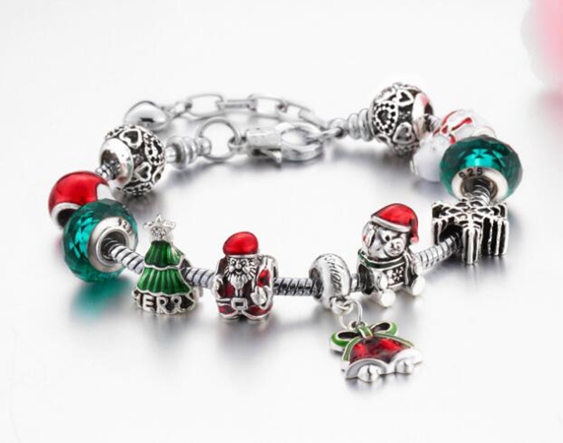 Christmas Bracelet Santa Bell Charm Bracelet DIY Jewelry Making Green Xmas Tree Silver Color alloy Crystal Bead Bracelet
Christmas Bracelet Santa Bell Charm Bracelet DIY Jewelry Making Green Xmas Tree Silver Color alloy Crystal Bead Bracelet