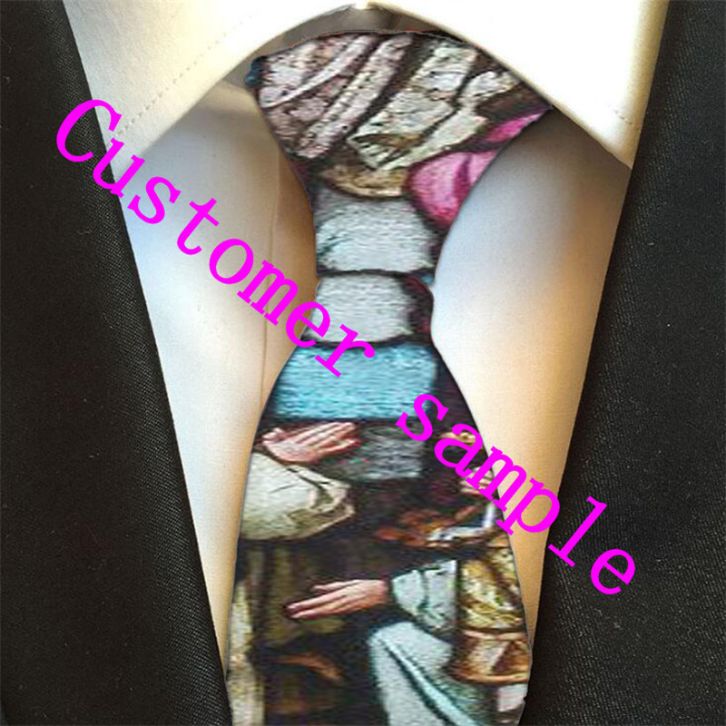 3d Print Men Personality Custom Made Ties Fashion Design 8cm Wide Tie Fun Casual Wedding Party Necktie Shirt Accessories