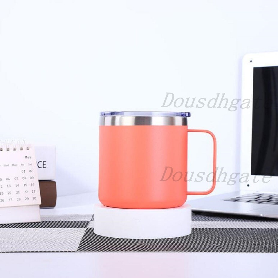 14 oz stainless steel Cup Vacuum Double layer Beer gs Insulated 14oz Cups With handle 11-Colors by Quality coffee cup Free shipping