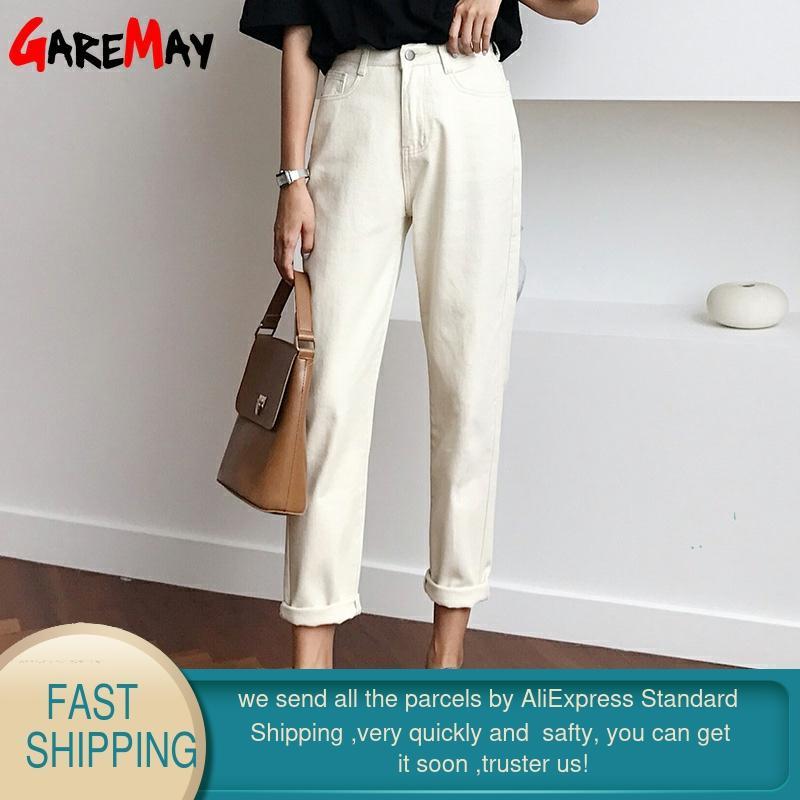 Warm Harem Jeans For Woman Winter Fleece Velet Denim Pants Women's White Loose Cotton Female 210428